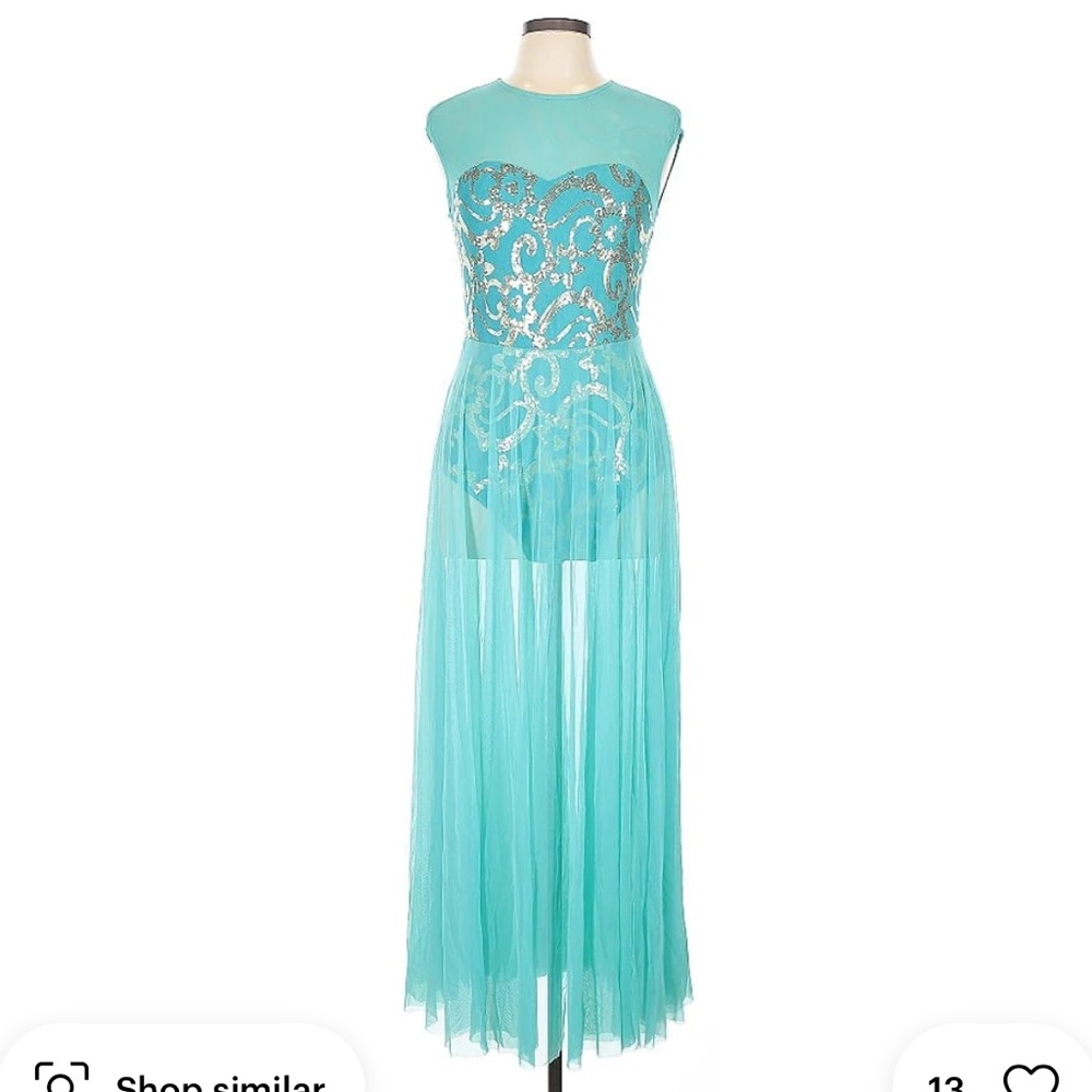 Elegant Aqua Sleeveless Dress